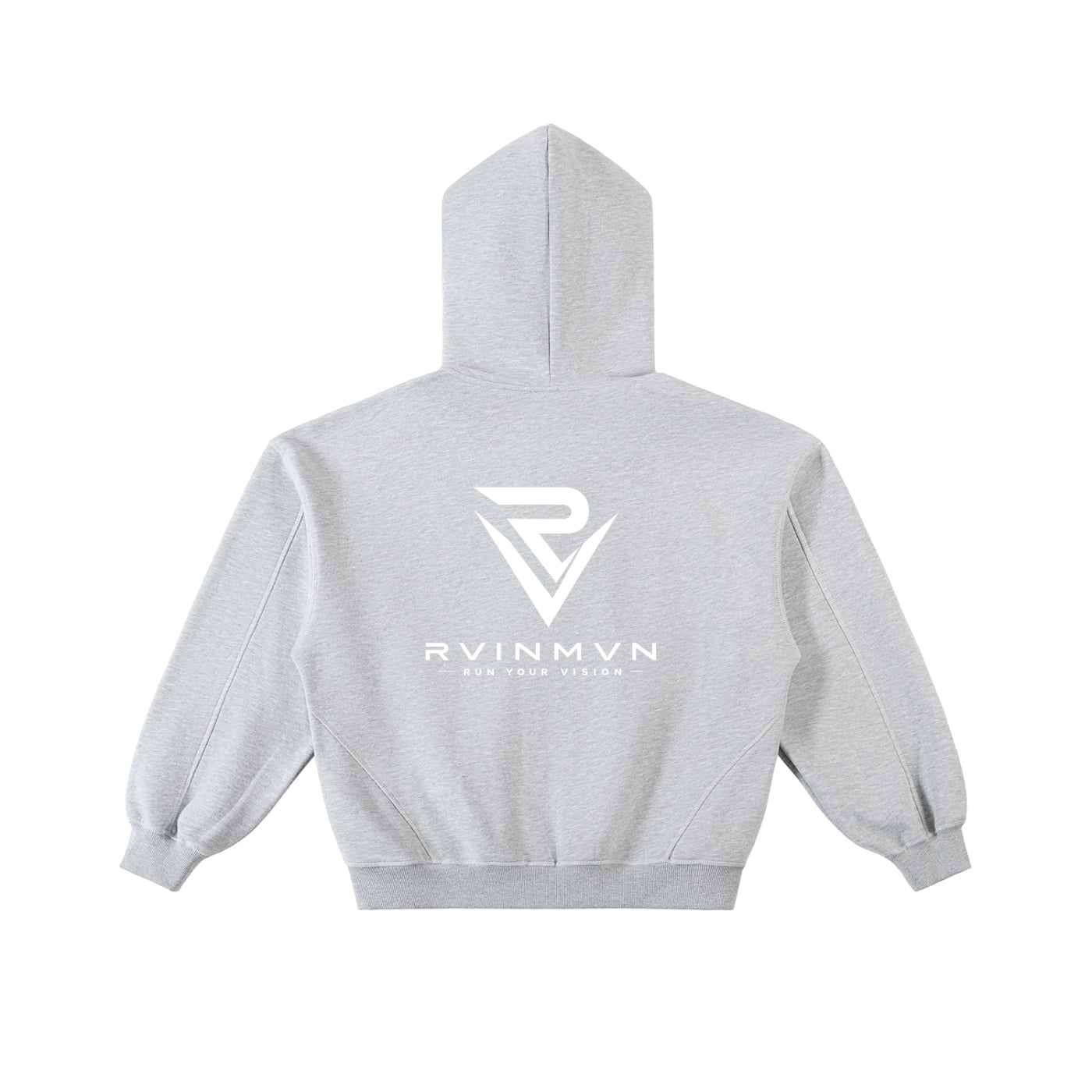 Contrast-Stitched Boxy Fleece Zip Hoodie